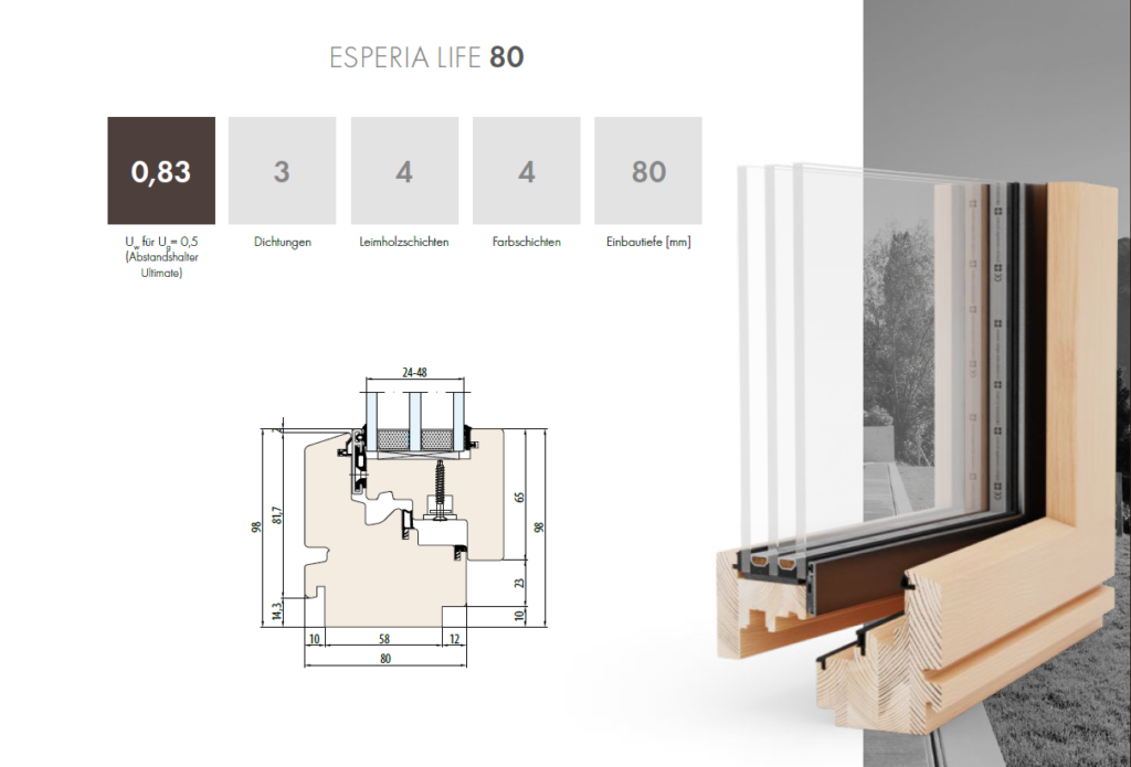 esperia life 80 holzfenster